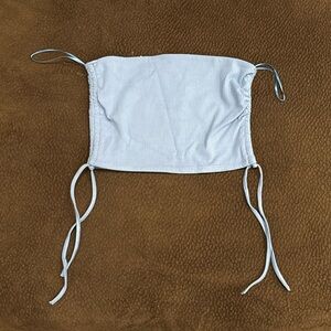 Blue crop top with side ties